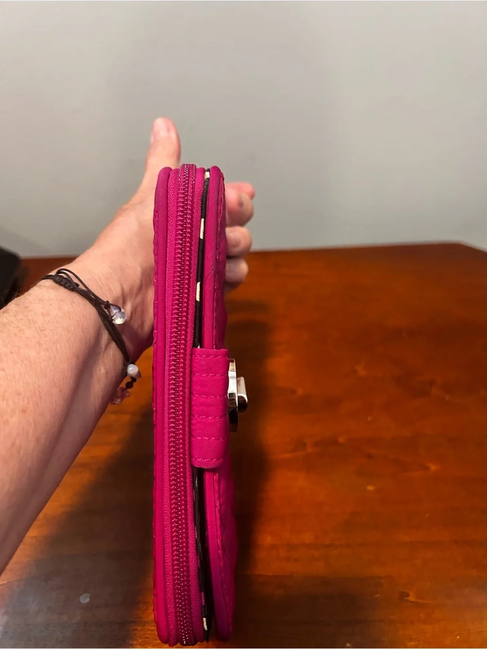 vera bradley Quilted Magenta Turn lock Zip-Around organizer Wallet